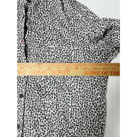 Amuse Society Maxi Dress XS/S Leopard Print Side Slit Button Up Breathable Boho - Picture 10 of 11